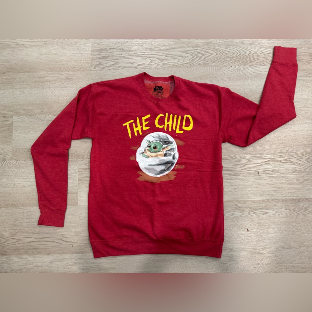 Star Wars Women’s Medium Red Grogu (Baby Yoda) Crewneck Sweatshirt